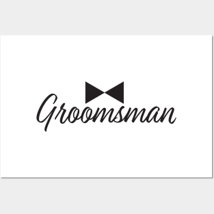 Groomsman text and Bow tie Posters and Art